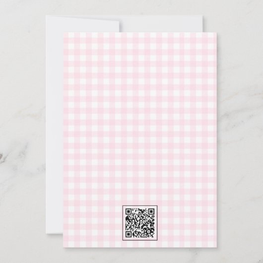 Ze is klaar voor de Pop Cake Baby shower Invitatio Kaart (Achterkant)