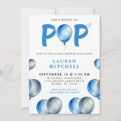 Ze is klaar voor de Pop van Balloons Blue Boy Baby Kaart (Voorkant)