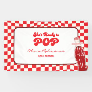 Ze is klaar voor de pop van frisdrank cola baby sh spandoek