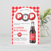 Ze is klaar voor de Pop van frisdrank geplakt rood Kaart (Staand voorkant)