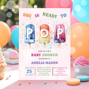 Ze is klaar voor de Pop van Popsicle Baby shower I Kaart