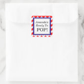 Ze is klaar voor Pop Square sticker - Chevron Desi (Tas)