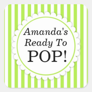 Ze is klaar voor Pop Square sticker - Groene strip