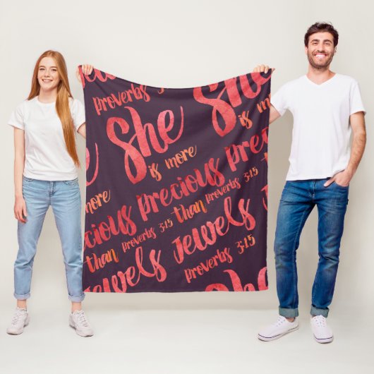 Ze is kostbaarder dan de Jewels Proverbs 3:15 Fleece Deken (In situ)