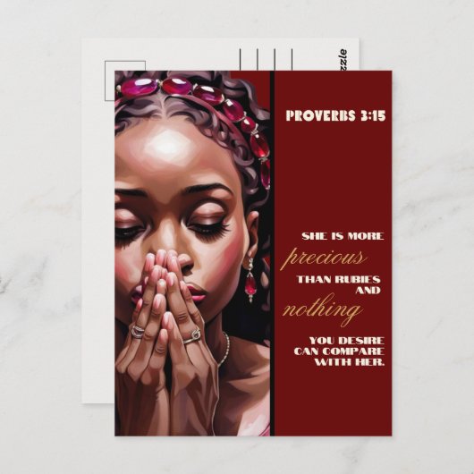 Ze is kostbaarder dan Glossy Rubies-Poster Briefkaart (Voorkant / Achterkant)