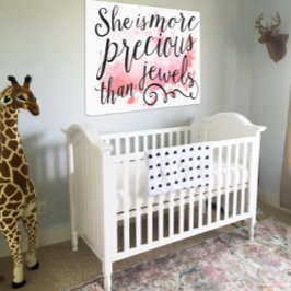 Ze is kostbaarder dan Jewels Pink Abstract Canvas Afdruk