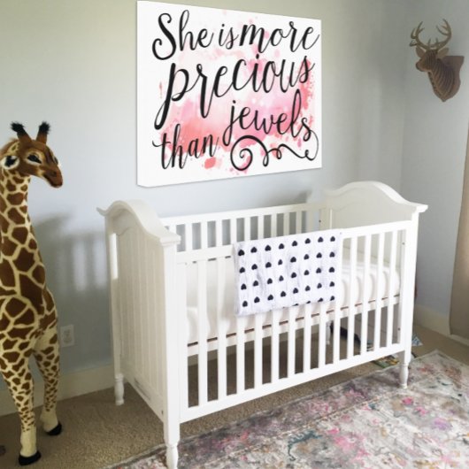 Ze is kostbaarder dan Jewels Pink Abstract Canvas Afdruk