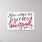 Ze is kostbaarder dan Jewels Pink Abstract Canvas Afdruk (Voorkant)