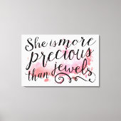 Ze is kostbaarder dan Jewels Pink Abstract Canvas Afdruk (Voorkant)