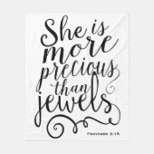 Ze is kostbaarder dan Jewels Proverbs White Fleece Deken (Voorkant)