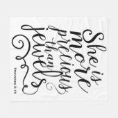 Ze is kostbaarder dan Jewels Proverbs White Fleece Deken (Voorkant (Horizontaal))