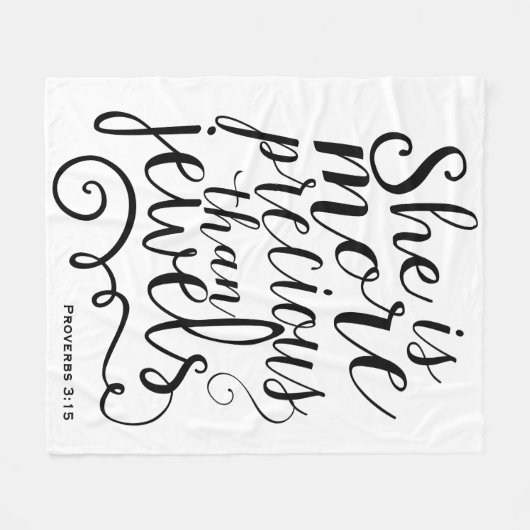 Ze is kostbaarder dan Jewels Proverbs White Fleece Deken (Voorkant (Horizontaal))