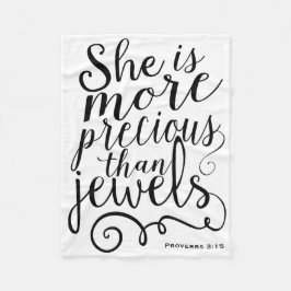 Ze is kostbaarder dan Jewels Proverbs White Fleece Deken