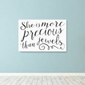 Ze is kostbaarder dan juwelen canvas afdruk (Insitu (Houten vloer))