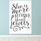 Ze is kostbaarder dan juwelen canvas afdruk (Insitu (Houten vloer))