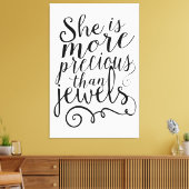 Ze is kostbaarder dan juwelen canvas afdruk (Insitu (Woonkamer))