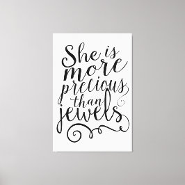 Ze is kostbaarder dan juwelen canvas afdruk