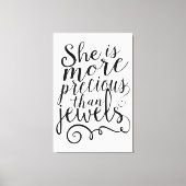 Ze is kostbaarder dan juwelen canvas afdruk (Voorkant)