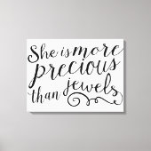 Ze is kostbaarder dan juwelen canvas afdruk (Voorkant)