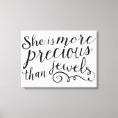 Ze is kostbaarder dan juwelen canvas afdruk (Voorkant)