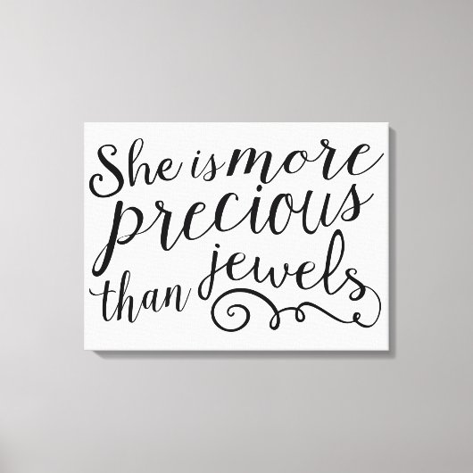 Ze is kostbaarder dan juwelen canvas afdruk (Voorkant)