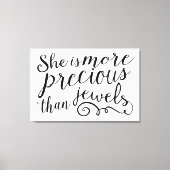 Ze is kostbaarder dan juwelen canvas afdruk (Voorkant)