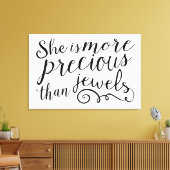 Ze is kostbaarder dan juwelen canvas afdruk (Insitu (Woonkamer))