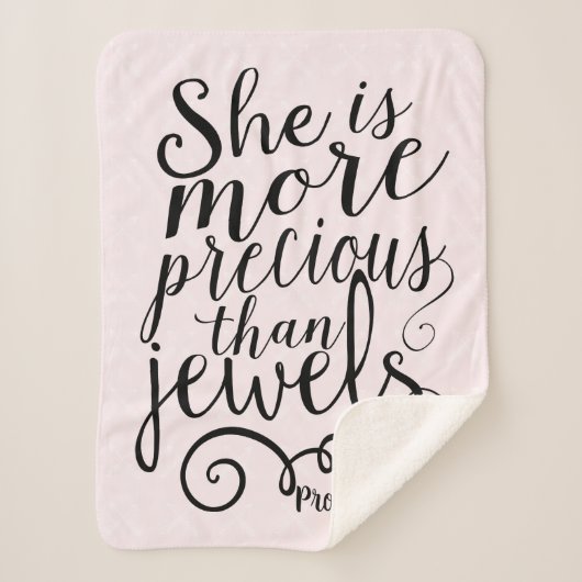 Ze is kostbaarder dan juwelen Spreuken 3:15 Sherpa Deken (Voorkant)