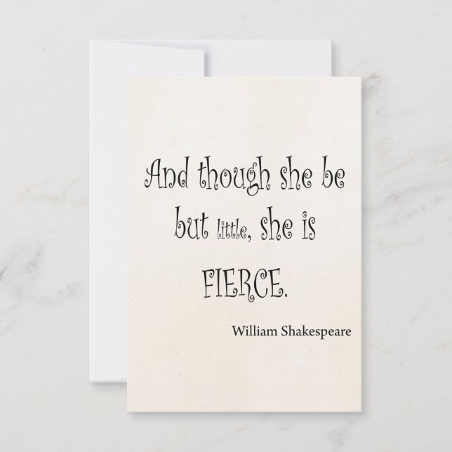 Ze is maar klein, ze is een fierce Shakespeare-cit (Voorkant)