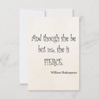 Ze is maar klein, ze is een fierce Shakespeare-cit