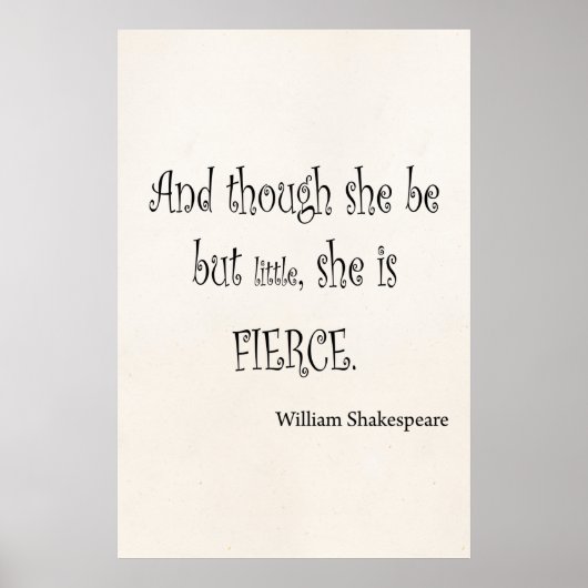 Ze is maar klein, ze is een fierce Shakespeare-cit Poster (Voorkant)