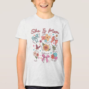 Ze is mama Coquette Christelijk Mama Boho Floral M Tri-Blend Shirt