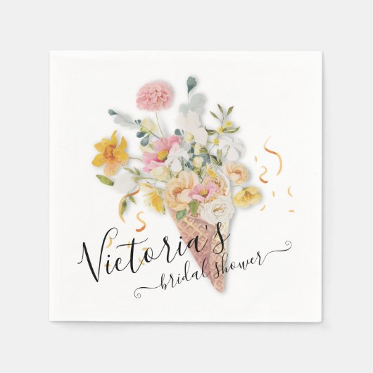 Ze is meegenomen Bouquet Bruidsmeisjesfeestje Servet (Voorkant)