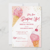 Ze is met roze ijs vrijgezellenfeest opgeslokt. kaart (Voorkant)