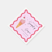 Ze is met roze rode rode Vrijgezellenfeest bedekt Servet (Hoek)