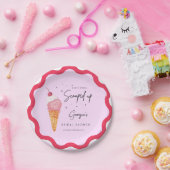 Ze is met roze rode Vrijgezellenfeest opgeslokt Papieren Bordje (Feest)