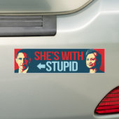 Ze is met stoute Obama - Anti-Obama Anti-Hillary  Bumpersticker (Op auto)