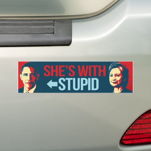Ze is met stoute Obama - Anti-Obama Anti-Hillary Bumpersticker (Op auto)