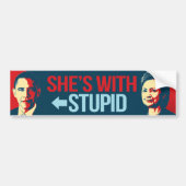 Ze is met stoute Obama - Anti-Obama Anti-Hillary  Bumpersticker (Voorkant)
