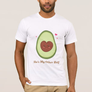 Ze is mijn andere helft, schattige avocado t-shirt
