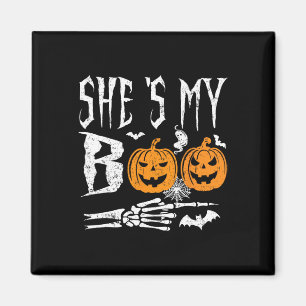 Ze is mijn boek Skeleton Hand Pumpkin Halloween Ma Magneet