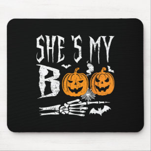 Ze is mijn boek Skeleton Hand Pumpkin Halloween Ma Muismat