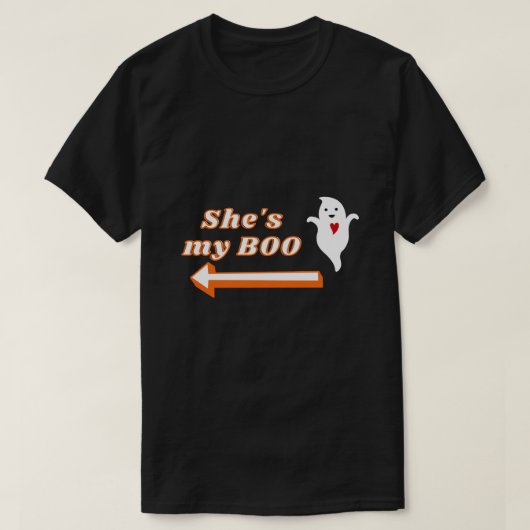 Ze is mijn Boo Halloween Couple T-Shirt (Design voorkant)