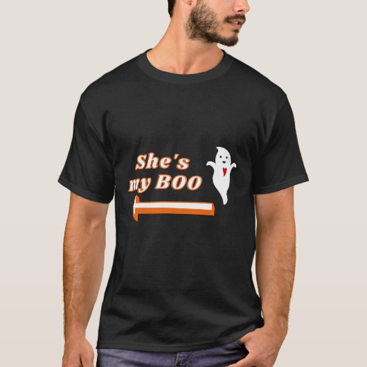 Ze is mijn Boo Halloween Couple T-Shirt (Voorkant)