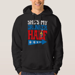 Ze is mijn dronkelap die half matcht op 4 juli USA Hoodie