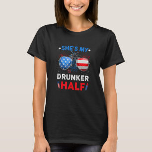 Ze is mijn dronkelap half 4 juli matching koppels t-shirt