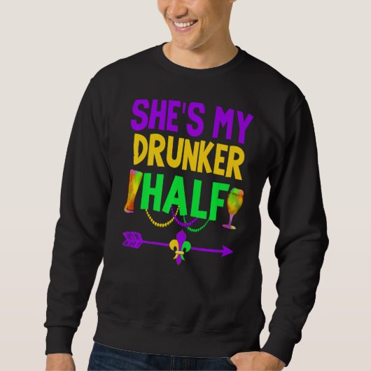 Ze is mijn dronken half koppel Drink bijpassende m Trui (Voorkant)