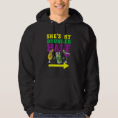 Ze is mijn Drunker Half Mardi Gras Couple Party Dr Hoodie (Voorkant)