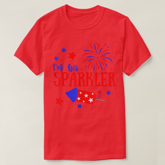 Ze is mijn firecracker Cute 4 juli Matching Co T-shirt (Design voorkant)