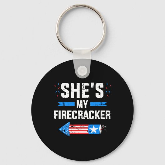 Ze is mijn Firecracker Matching Partner voor 4th o Sleutelhanger (Voorkant)